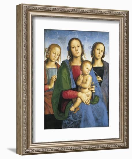 Madonna and Child with St-Pietro Perugino-Framed Art Print