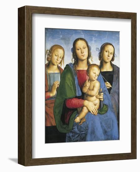 Madonna and Child with St-Pietro Perugino-Framed Art Print