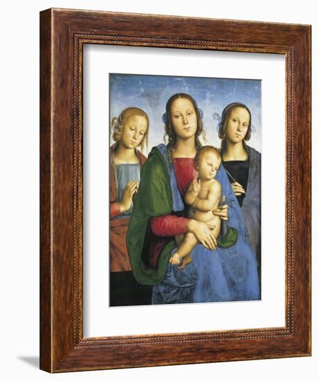 Madonna and Child with St-Pietro Perugino-Framed Art Print