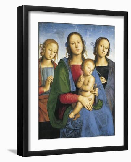 Madonna and Child with St-Pietro Perugino-Framed Art Print