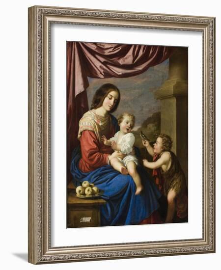 Madonna and Child with the Infant Saint John, 1658-Francisco de Zurbaran-Framed Giclee Print