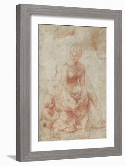 Madonna and Child with the Infant Saint John the Baptist, C.1506-7-Raphael-Framed Giclee Print