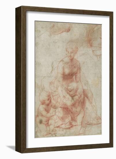 Madonna and Child with the Infant Saint John the Baptist, C.1506-7-Raphael-Framed Giclee Print