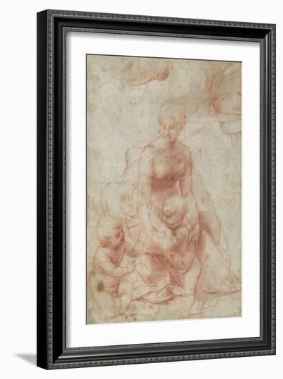 Madonna and Child with the Infant Saint John the Baptist, C.1506-7-Raphael-Framed Giclee Print