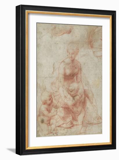 Madonna and Child with the Infant Saint John the Baptist, C.1506-7-Raphael-Framed Giclee Print