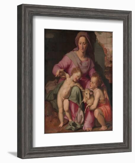 Madonna and Child with the Infant Saint John the Baptist, c.1572-Santi di Tito-Framed Giclee Print