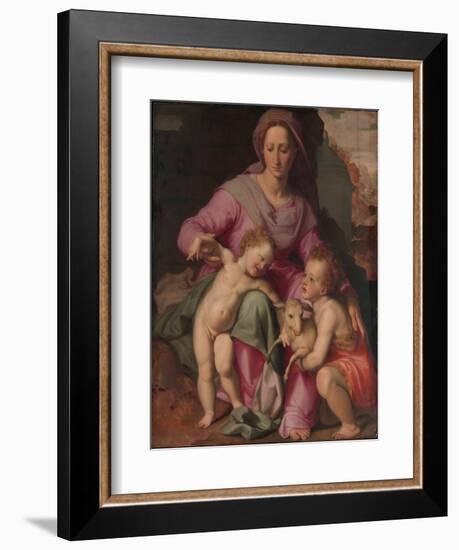 Madonna and Child with the Infant Saint John the Baptist, c.1572-Santi di Tito-Framed Giclee Print