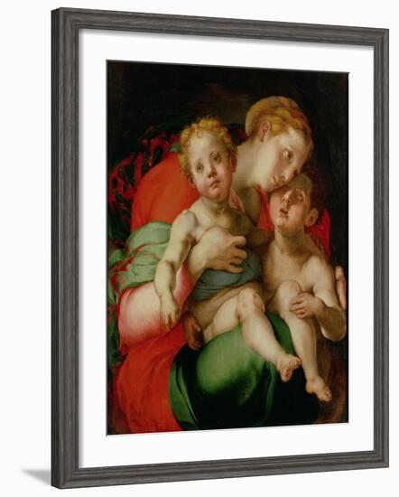 Madonna and Child with the Infant St. John the Baptist-Jacopo da Carucci Pontormo-Framed Giclee Print