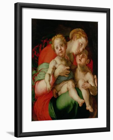 Madonna and Child with the Infant St. John the Baptist-Jacopo da Carucci Pontormo-Framed Giclee Print