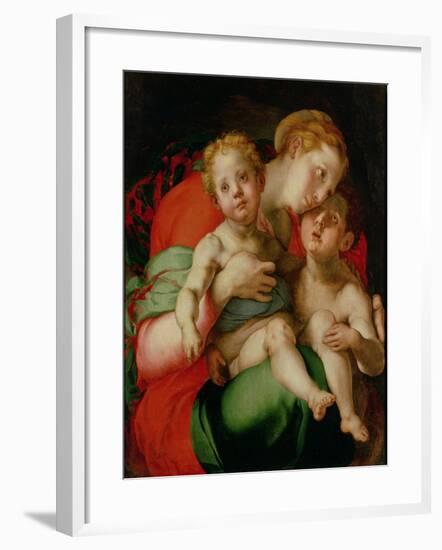 Madonna and Child with the Infant St. John the Baptist-Jacopo da Carucci Pontormo-Framed Giclee Print