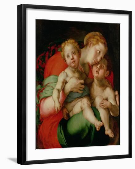 Madonna and Child with the Infant St. John the Baptist-Jacopo da Carucci Pontormo-Framed Giclee Print