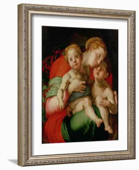 Madonna and Child with the Infant St. John the Baptist-Jacopo da Carucci Pontormo-Framed Giclee Print