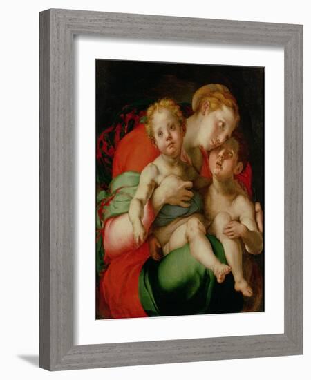 Madonna and Child with the Infant St. John the Baptist-Jacopo da Carucci Pontormo-Framed Giclee Print