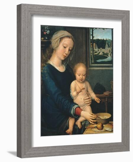 Madonna and Child with the Milk Soup, 1510-1515-Gerard David-Framed Giclee Print