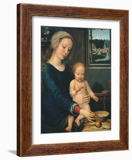 Madonna and Child with the Milk Soup, 1510-1515-Gerard David-Framed Giclee Print