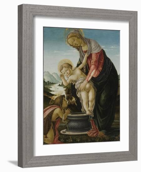 Madonna and Child with the Young John the Baptist-Sandro Botticelli-Framed Giclee Print