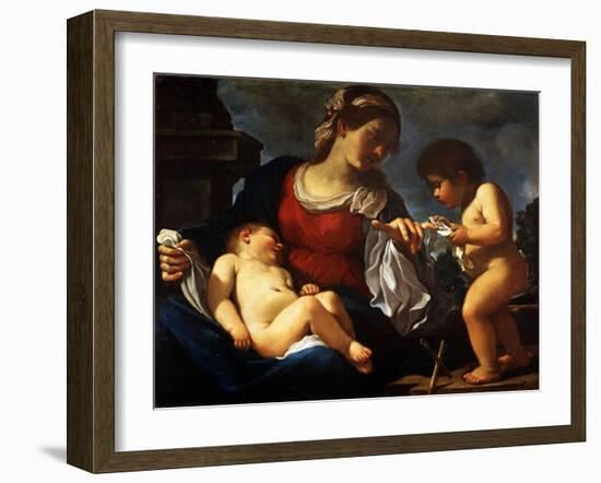 Madonna and Child with the Young Saint John the Baptist, C.1615-16-Guercino-Framed Giclee Print