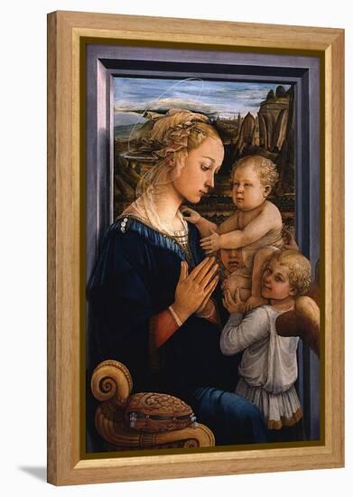 Madonna and Child with Two Angels, 1460S-Fra Filippo Lippi-Framed Premier Image Canvas