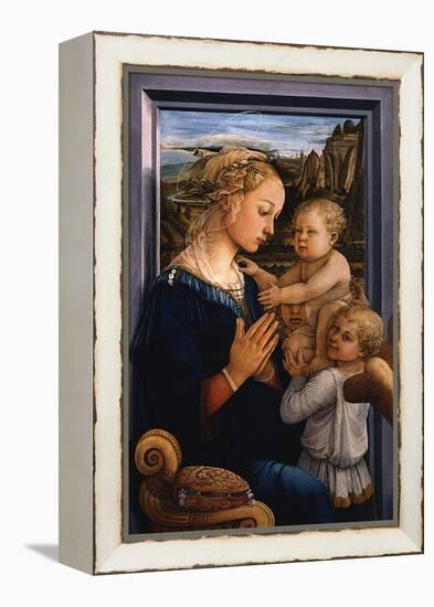 Madonna and Child with Two Angels, 1460S-Fra Filippo Lippi-Framed Premier Image Canvas