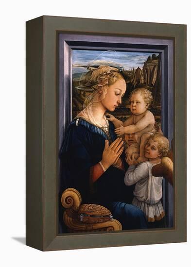 Madonna and Child with Two Angels, 1460S-Fra Filippo Lippi-Framed Premier Image Canvas