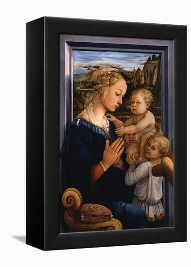 Madonna and Child with Two Angels, 1460S-Fra Filippo Lippi-Framed Premier Image Canvas