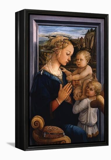 Madonna and Child with Two Angels, 1460S-Fra Filippo Lippi-Framed Premier Image Canvas