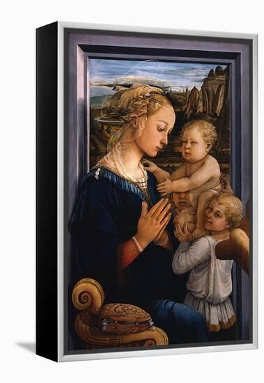 Madonna and Child with Two Angels, 1460S-Fra Filippo Lippi-Framed Premier Image Canvas