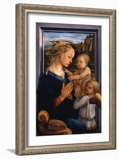 Madonna and Child with Two Angels, 1460S-Fra Filippo Lippi-Framed Giclee Print