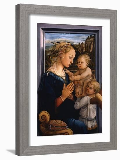 Madonna and Child with Two Angels, 1460S-Fra Filippo Lippi-Framed Giclee Print