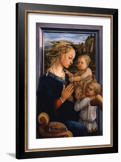 Madonna and Child with Two Angels, 1460S-Fra Filippo Lippi-Framed Giclee Print