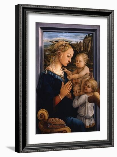 Madonna and Child with Two Angels, 1460S-Fra Filippo Lippi-Framed Giclee Print