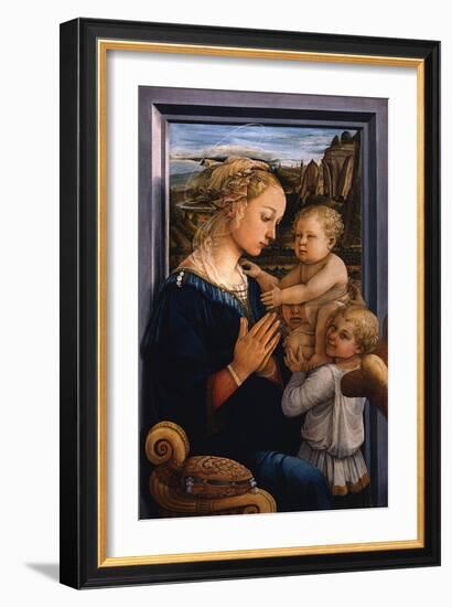 Madonna and Child with Two Angels, 1460S-Fra Filippo Lippi-Framed Giclee Print
