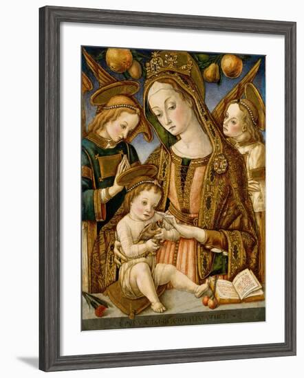 Madonna and Child with Two Angels, c.1481-82-Vittorio, Crivelli-Framed Giclee Print