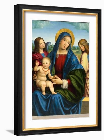 Madonna and Child with Two Angels, c.1495-1500-Il Francia-Framed Giclee Print