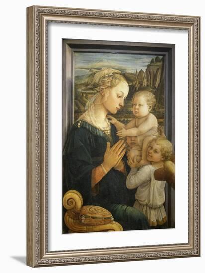 Madonna and Child with Two Angels-Fra Filippo Lippi-Framed Giclee Print