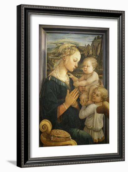 Madonna and Child with Two Angels-Fra Filippo Lippi-Framed Giclee Print