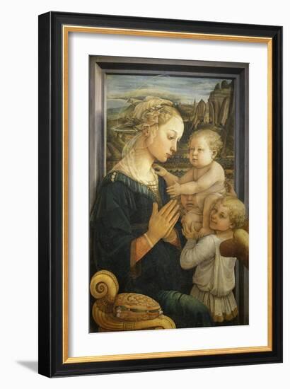 Madonna and Child with Two Angels-Fra Filippo Lippi-Framed Giclee Print