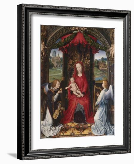 Madonna and Child with Two Angels-Hans Memling-Framed Giclee Print