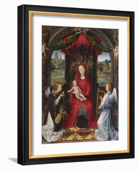 Madonna and Child with Two Angels-Hans Memling-Framed Giclee Print