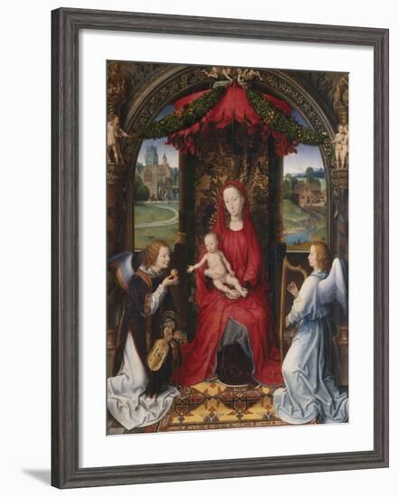 Madonna and Child with Two Angels-Hans Memling-Framed Giclee Print