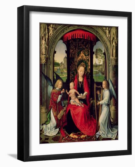 Madonna and Child with Two Angels-Hans Memling-Framed Giclee Print