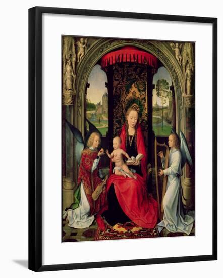 Madonna and Child with Two Angels-Hans Memling-Framed Giclee Print