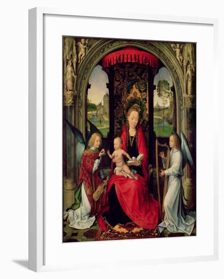 Madonna and Child with Two Angels-Hans Memling-Framed Giclee Print