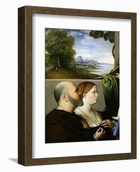 Madonna and Child with Two Donors-Lorenzo Lotto-Framed Giclee Print