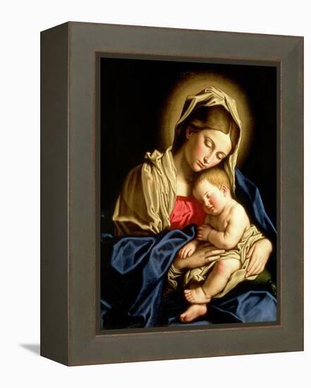 Madonna and Child-Giovanni Battista Salvi da Sassoferrato-Framed Premier Image Canvas