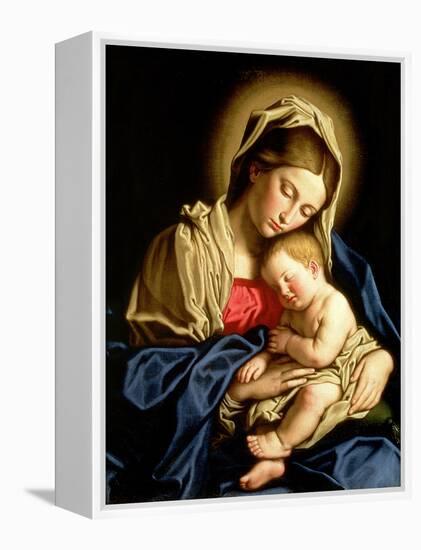 Madonna and Child-Giovanni Battista Salvi da Sassoferrato-Framed Premier Image Canvas