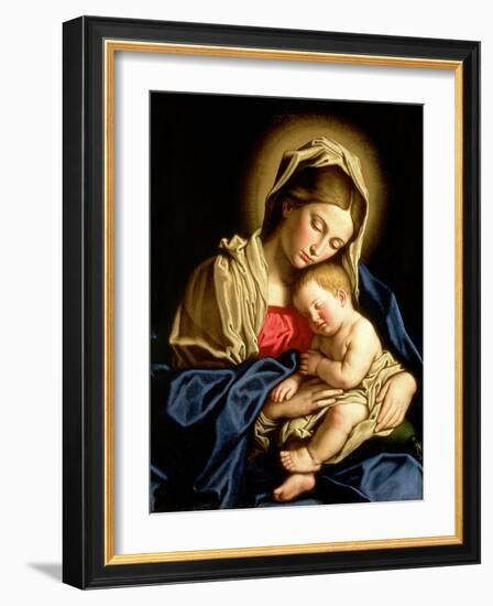 Madonna and Child-Giovanni Battista Salvi da Sassoferrato-Framed Premium Giclee Print