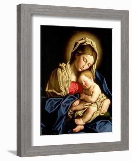 Madonna and Child-Giovanni Battista Salvi da Sassoferrato-Framed Giclee Print