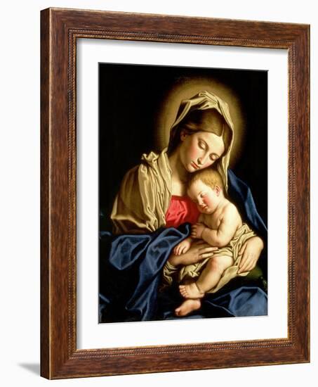 Madonna and Child-Giovanni Battista Salvi da Sassoferrato-Framed Giclee Print