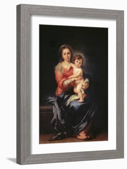 Madonna and Child-Bartolom Esteban Murillo-Framed Giclee Print